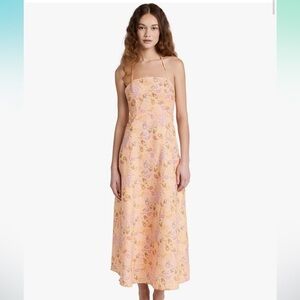 Charlie Holiday floral linen dress size large